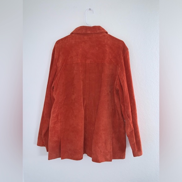 Vintage Authentic 100% Suede Leather Jacket Autumn Rust Orange - Picture 12 of 16